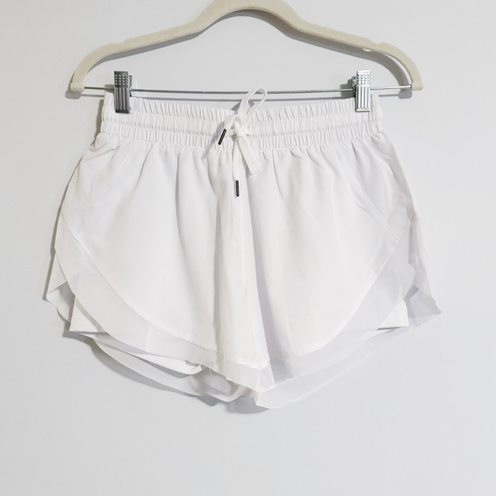 Halara - White Drawstring Mesh Shorts - Picture 2 of 4